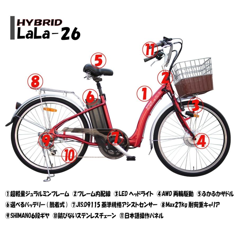 【倉庫整理大バーゲン】HYBRID LaLa-26 アクセル付きフル電動自転車｜新品未使用 28,800円